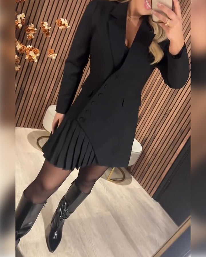 Romy | Robe Unie À Revers Et Style Tailleur