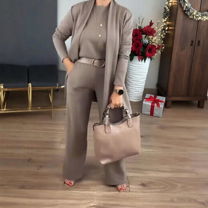 Lina | Ensemble élégant : cardigan, haut & pantalon