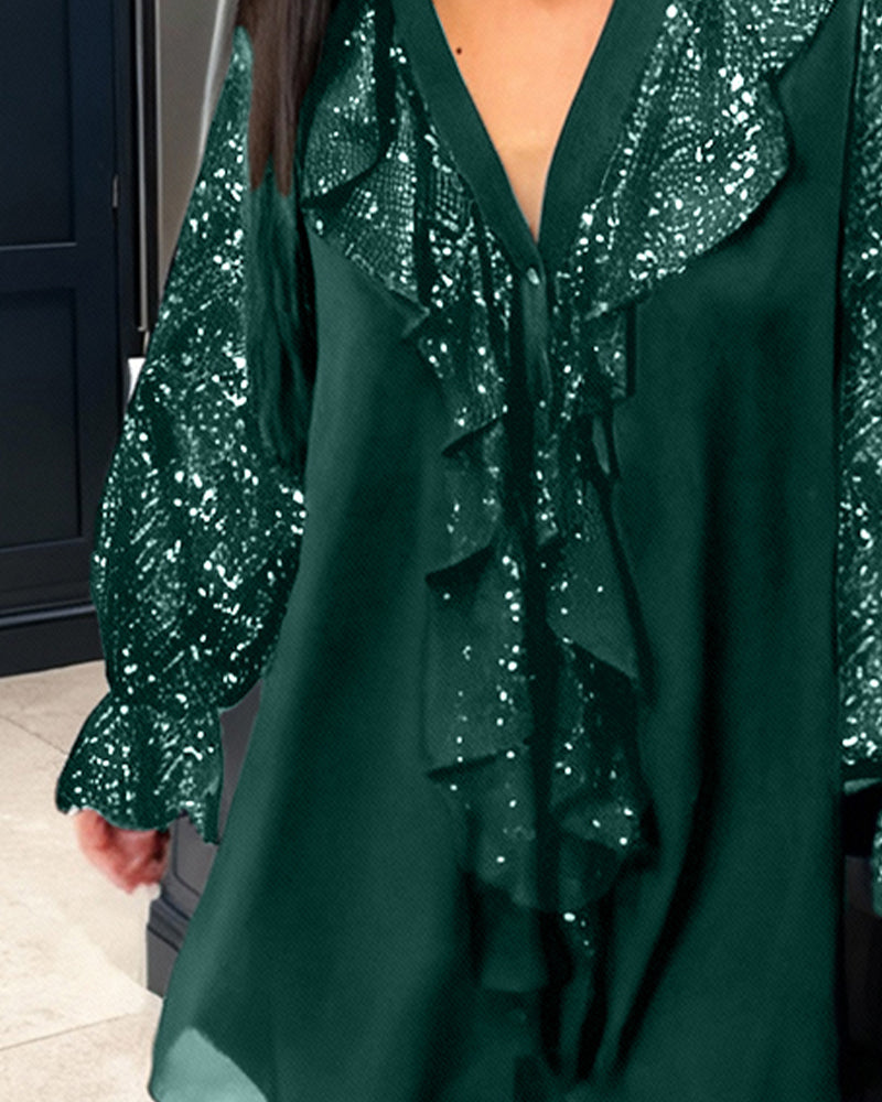 Fleur | Blouses Amples Unies À Volants