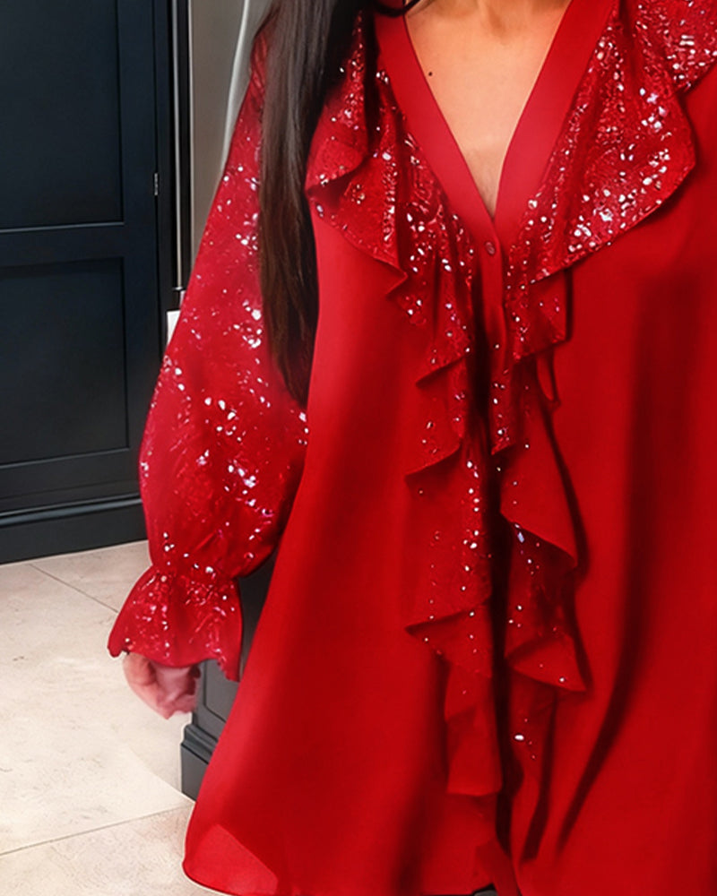 Fleur | Blouses Amples Unies À Volants