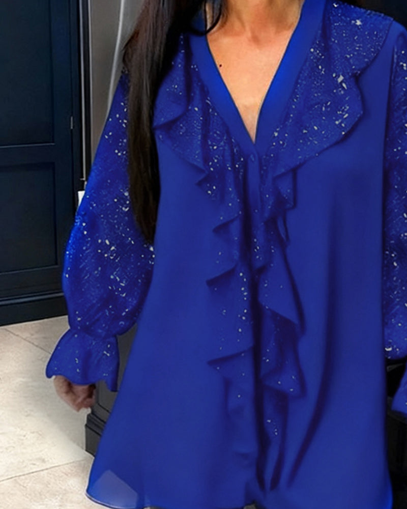 Fleur | Blouses Amples Unies À Volants