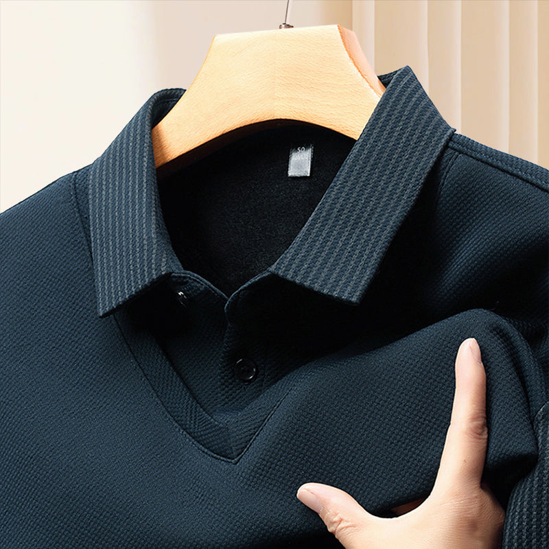 Ethan | Chemise à col rayé – ensemble 2 pièces coton confortable