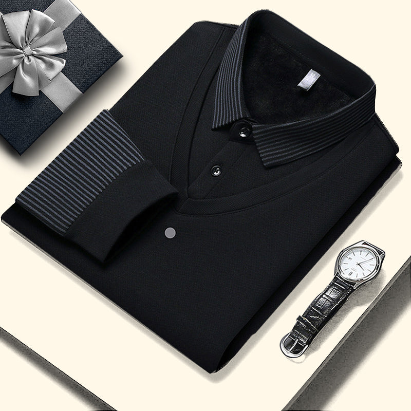 Ethan | Chemise à col rayé – ensemble 2 pièces coton confortable