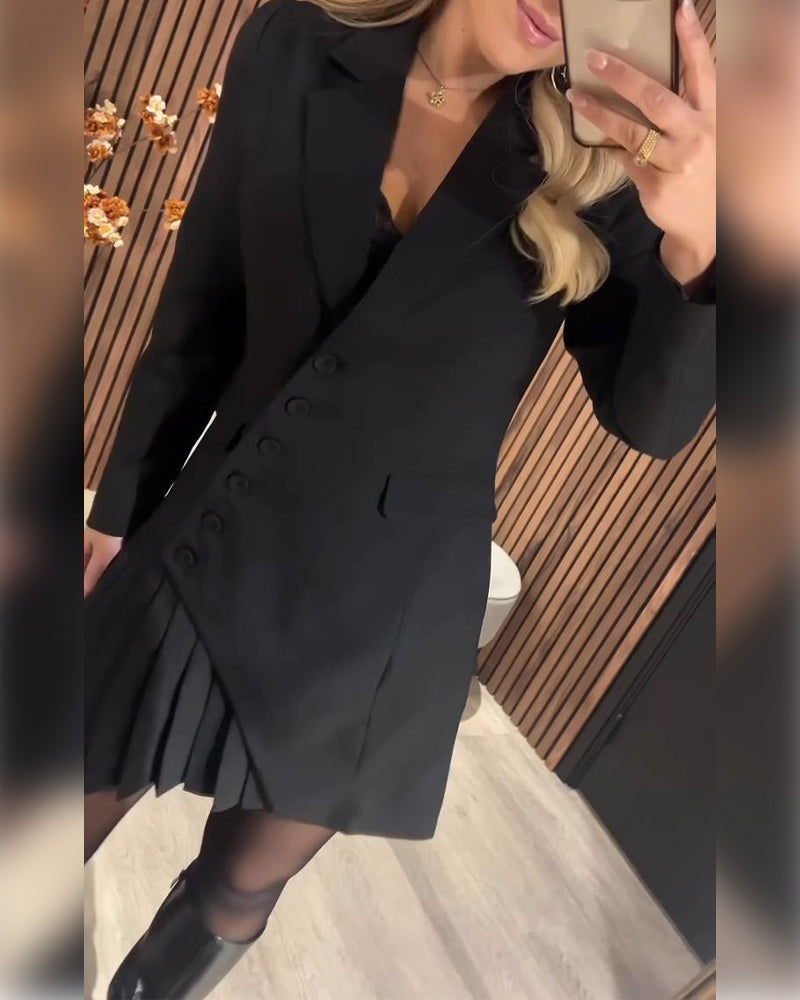 Romy | Robe Unie À Revers Et Style Tailleur